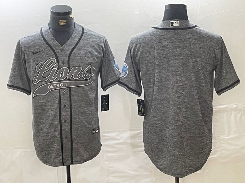 Men Detroit Lions Blank Grey Joint Name 2024 Nike Limited NFL Jersey style 1->detroit lions->NFL Jersey